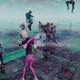The lobby of a Fortnite Impostors match, which is a formless void filled with players.